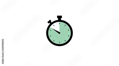 Stopwatch animation starting from zero and stopping precisely at 50 seconds