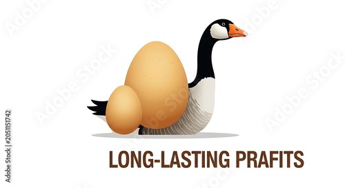 Goose and Eggs Concept.