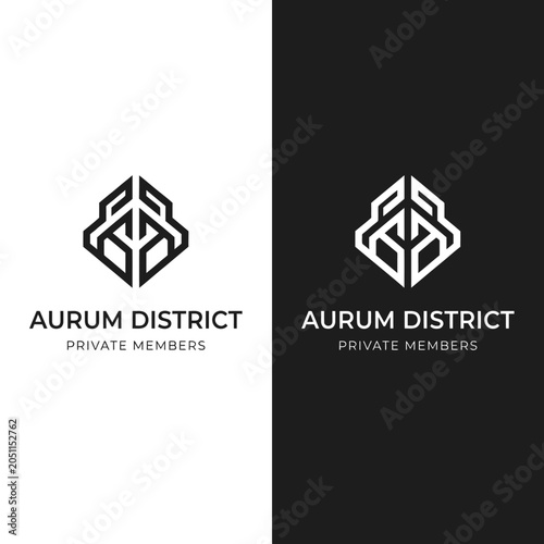 Tableau sur toile Modern geometric logo design for Aurum District Private Members.