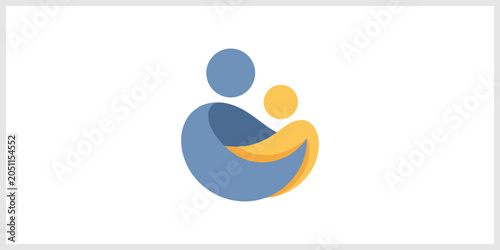 Abstract Logo Symbolizing Care and Connection