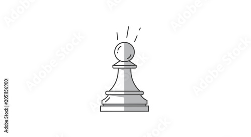 Illustrated chess pawn graphic on white background symbolizing strategy