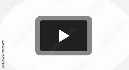 Minimalist play button icon on neutral background for digital content