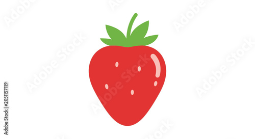 Vibrant red strawberry illustration on white background isolated for design