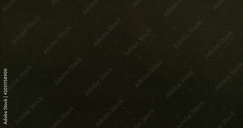 Fototapeta premium Golden dust particles suspended in the air forming an atmospheric cloud. Cinematic abstract texture perfect for overlays, visual effects, motion graphics and creative compositing projects.