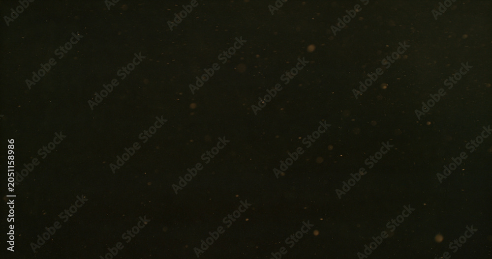 Fototapeta premium Golden dust particles suspended in the air forming an atmospheric cloud. Cinematic abstract texture perfect for overlays, visual effects, motion graphics and creative compositing projects.