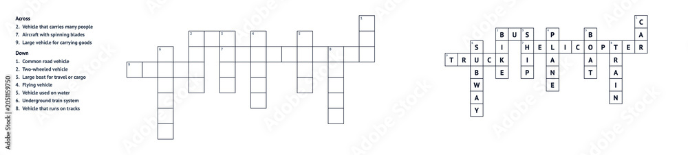 Fototapeta premium Blank crossword puzzles for entertainment and educational purposes 