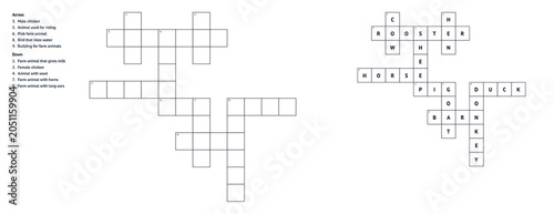 Bild auf Leinwand Blank crossword puzzle template on white background