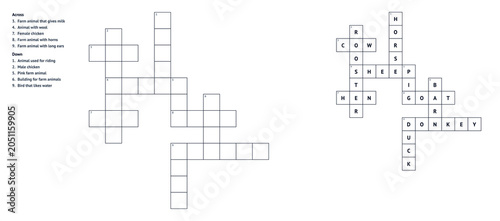 Blank crossword puzzle grid for word game template  