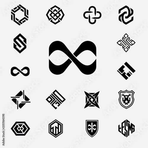 Abstract Geometric Logos and Icons Collection, Modern Design Elements