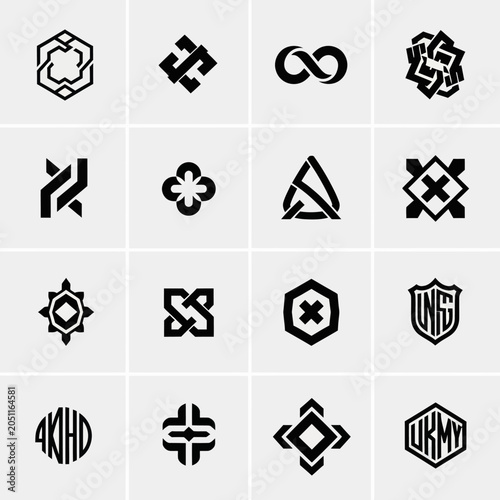 Abstract Geometric Logos and Icons Set - Modern Design Elements