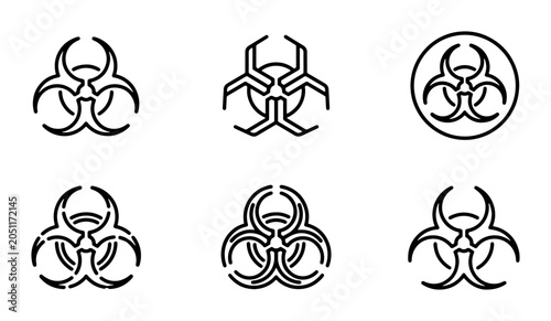 Bild auf Leinwand Biohazard Symbols Collection, Danger Warning Icons, Biological Hazard Signs, Inf