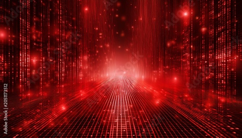 Obraz w ramie Red Matrix Abstract Background