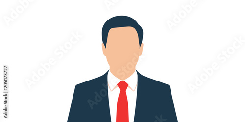 Professional businessman avatar wearing a dark suit and a bright red necktie icon