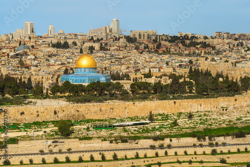 Photos dome of the rock and old city of jerusalem in israel