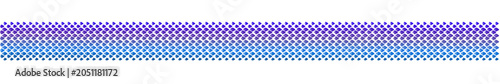 Blue and purple gradient snake skin scales seamless border pattern. Fish scale geometric seamless ribbon texture background. Mermaid scale pattern vector for digital art, textile, graphic design frame