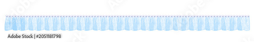 Fotografía Light blue tulle trim with elegant white pearls on transparent