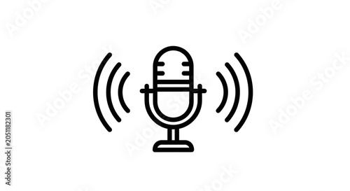 Audio waveform icon vector microphone illustration