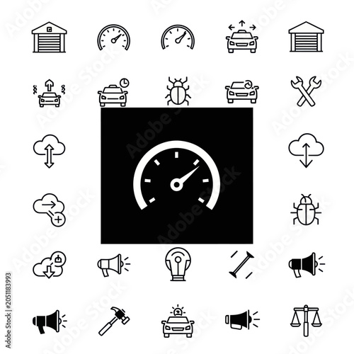 Speedometer Icon Set - Technology, Automotive, and Business Icons