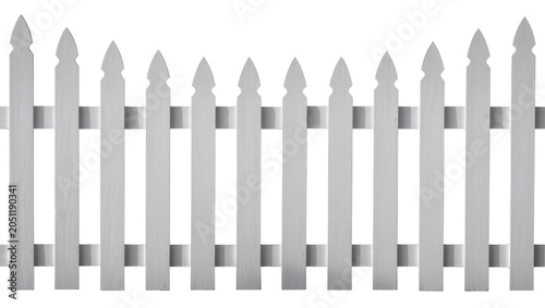 Obraz na plátně White picket fence section with pointed tops