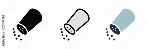 Salt shaker icon kitchen seasoning symbol for cooking ingredient spice flavor enhancer and food preparation condiment container