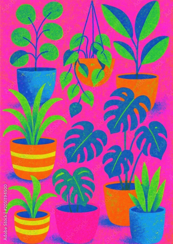 Obraz premium Vibrant potted plant design