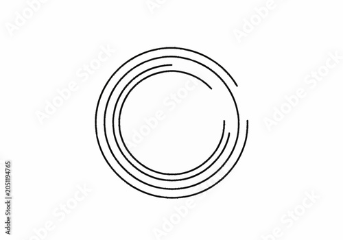 Obraz na płótnie Abstract concentric circles forming an incomplete ring.