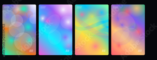Foto Holographic backgrounds, iridescent textures, colorful gradients, abstract overl