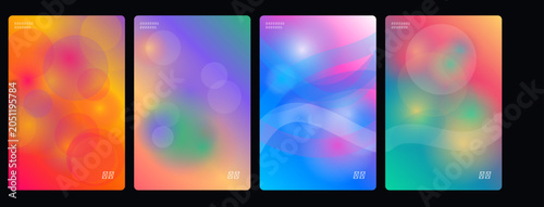 Tableau sur toile Vibrant abstract backgrounds, colorful gradient textures, neon effect illustrati