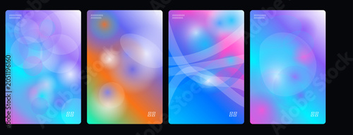 Konstfotografi Abstract, colorful backgrounds, vibrant gradient textures, 4 panel designs