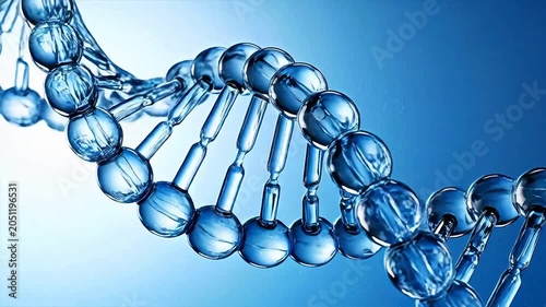Blue DNA double helix structure
