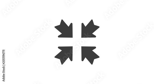 Four directional arrows converging inward on a white background