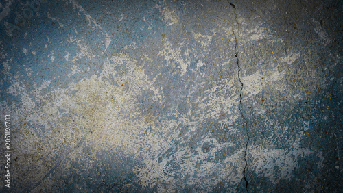 Blue and gray concrete cracked floor background with grunge texture surface.