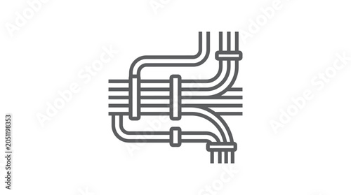 Organized cable management system icon for data centers.
