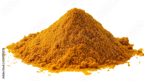 Obraz na plátně Pile of vibrant orange turmeric powder spice