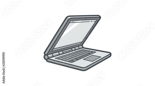 Portable laptop computer workstation illustration.