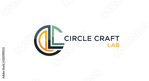 Modern abstract logo design featuring circular and letter elements on white