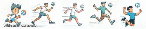 playing volleyball