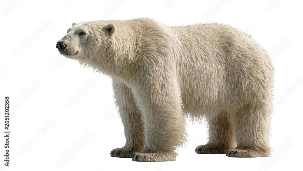 Fototapeta premium Polar bear standing profile view