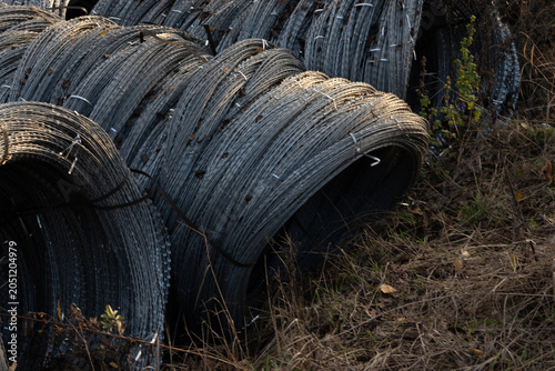 Logistics of war: stocks of razor wire for defensive engineering lines in the Ukrainian conflict zone