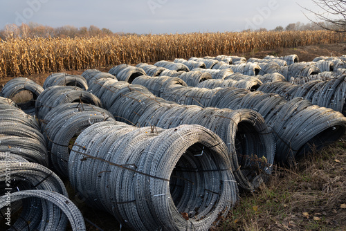 Logistics of war: stocks of razor wire for defensive engineering lines in the Ukrainian conflict zone
