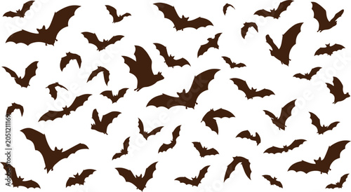Halloween day flying bats silhouette pattern for spooky decorations and party themes