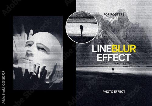 Lines Blur Photo Effect – Halftone for Poster & Social Media (PSD)