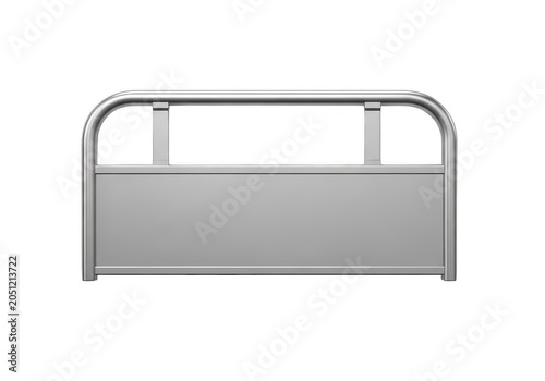 Metal hospital bed guard rail isolated on white background