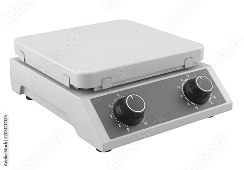 Electric double burner hot plate isolated on white background