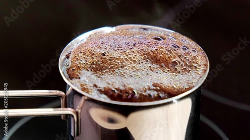 Process of preparation of coffee in turk in cezve on sand