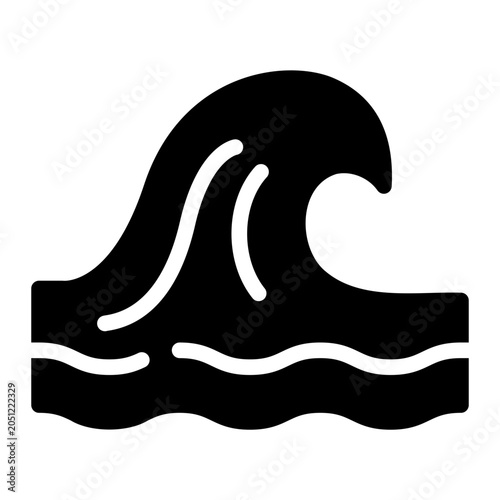 ocean wave glyph icon
