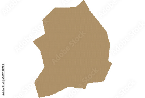 Slika na platnu Detailed pixelated beige geometric map outline with irregular borders showcasing
