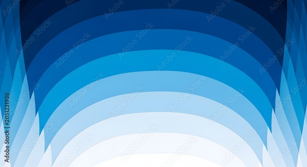 Obraz premium Abstract blue gradient background with layered curved shapes and minimalist geometric wave pattern