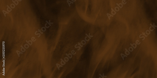 Konstfotografi Eerie black background with billowing brown smoke on black background