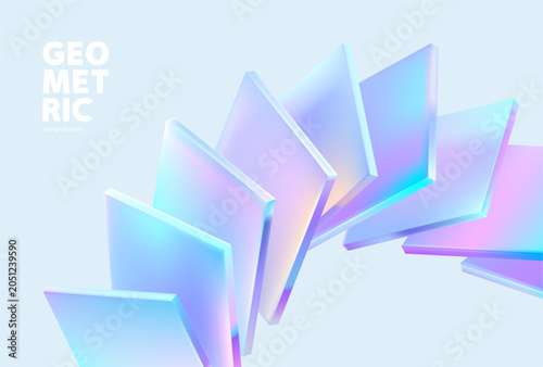 Foto Abstract background of 3D glass squares and rectangles